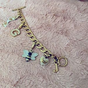Juicy Couture Pave Heart Bracelet With bonus Charms!